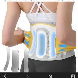 White and Blue Back Support Brace